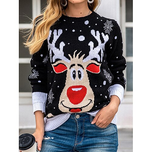 Damen Hässlicher Weihnachtspullover Strickwaren Gerippt Stricken Standard Patchwork Jeder Rundhalsausschnitt Stilvoll Brautkleider schlicht Weihnachten Täglich Herbst Winter Schwarz Rote S
Damen Hässlicher Weihnachtspullover Strickwaren Gerippt Stricken Standard Patchwork Jeder Rundhalsausschnitt Stilvoll Brautkleider schlicht Weihnachten Täglich Herbst Winter Schwarz Rote S