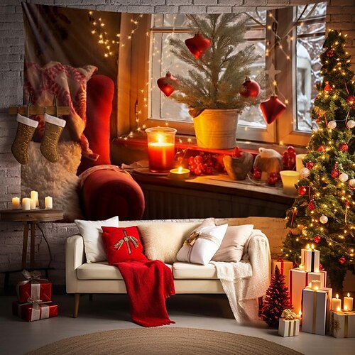 Christmas Window View Hanging Tapestry Wall Art Large Tapestry Mural Decor Photograph Backdrop Blanket Curtain Home Bedroom Living Room Decoration
Christmas Window View Hanging Tapestry Wall Art Large Tapestry Mural Decor Photograph Backdrop Blanket Curtain Home Bedroom Living Room Decoration