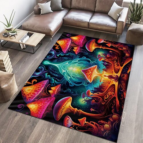 Fantasy Mushroom Floor Mat Rug Area Rug Black Carpet Illusion Flannel Rugs Ultra Soft Non-Slip Rug for Room Deco
Fantasy Mushroom Floor Mat Rug Area Rug Black Carpet Illusion Flannel Rugs Ultra Soft Non-Slip Rug for Room Deco