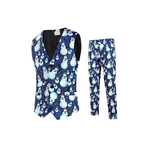 Trajes de fiesta divertidos y feos navideños azules para hombre, 2 piezas, estampados, corte a medida, 2023
Trajes de fiesta divertidos y feos navideños azules para hombre, 2 piezas, estampados, corte a medida, 2023