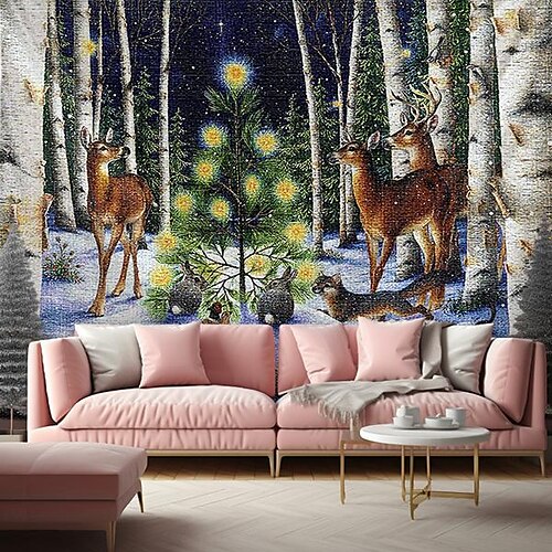 Tapiz colgante de ciervo navideño, arte de pared, tapiz grande, decoración mural, fotografía, telón de fondo, manta, cortina, decoración para el hogar, dormitorio y sala de estar
Tapiz colgante de ciervo navideño, arte de pared, tapiz grande, decoración mural, fotografía, telón de fondo, manta, cortina, decoración para el hogar, dormitorio y sala de estar