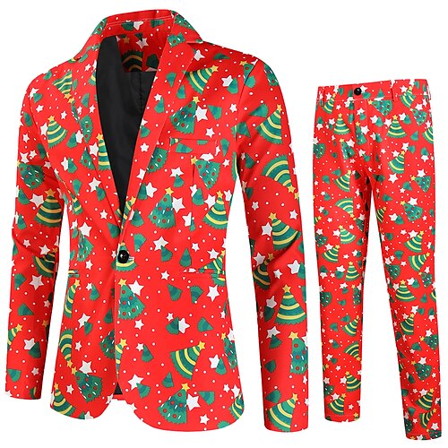 Rot Herren Weihnachten Anzüge Suits 2-teiliges Set Bedruckt Reguläre Passform Einreiher - 1 Knopf 2023
Rot Herren Weihnachten Anzüge Suits 2-teiliges Set Bedruckt Reguläre Passform Einreiher - 1 Knopf 2023