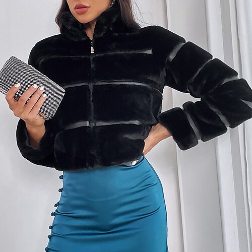 Manteau en fausse fourrure Femme Plein Air Usage quotidien Vacances Sortie Contemporain mode Style de rue Garniture en fausse fourrure Court Manteau Noir Automne Hiver fermeture Éclair Col rabattu
Manteau en fausse fourrure Femme Plein Air Usage quotidien Vacances Sortie Contemporain mode Style de rue Garniture en fausse fourrure Court Manteau Noir Automne Hiver fermeture Éclair Col rabattu