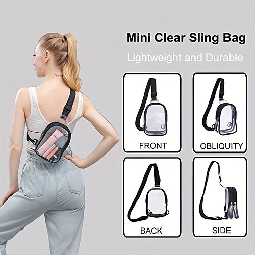 Mini sac de poitrine transparent, sac de téléphone, couleur unie, porte-monnaie de plage étanche en pvc avec sangle réglable
Mini sac de poitrine transparent, sac de téléphone, couleur unie, porte-monnaie de plage étanche en pvc avec sangle réglable