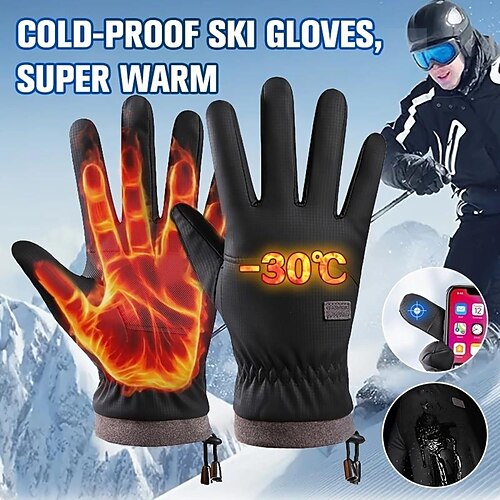 

зимние водонепроницаемые теплые перчатки, короткие регулируемые перчатки с сенсорным экраном, нескользящие ветрозащитные перчатки для занятий спортом на открытом воздухе, унисекс перчатки для вождения мотоцикла, лыжного спорта на открытом воздухе