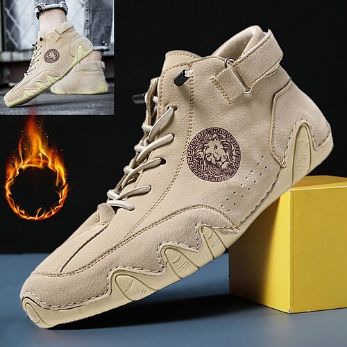 Men's Boots Hand Stitching Casual Boots Winter Boots Fleece lined Vintage Casual Outdoor Daily Walking Shoes Leather Warm Height Increasing Comfortable Sand color Black Grey Fall Winter
Men's Boots Hand Stitching Casual Boots Winter Boots Fleece lined Vintage Casual Outdoor Daily Walking Shoes Leather Warm Height Increasing Comfortable Sand color Black Grey Fall Winter