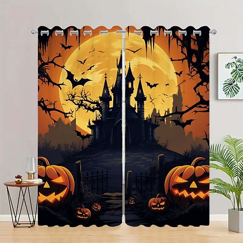 Halloween-Vorhang mit 2 Vorhängen, Ösenvorhang für Wohnzimmer, Schlafzimmer, Tür, Küche, Fenster, thermisch isolierte Raumverdunkelung
Halloween-Vorhang mit 2 Vorhängen, Ösenvorhang für Wohnzimmer, Schlafzimmer, Tür, Küche, Fenster, thermisch isolierte Raumverdunkelung