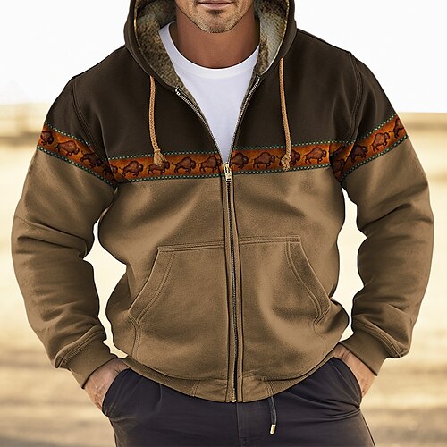 Men's Hoodie Full Zip Hoodie Light Khaki. Brown Khaki Coffee Hooded Color Block Cow Sports Outdoor Daily Holiday Cool Ethnic Casual Fall Winter Clothing Apparel Hoodies Sweatshirts
Men's Hoodie Full Zip Hoodie Light Khaki. Brown Khaki Coffee Hooded Color Block Cow Sports Outdoor Daily Holiday Cool Ethnic Casual Fall Winter Clothing Apparel Hoodies Sweatshirts