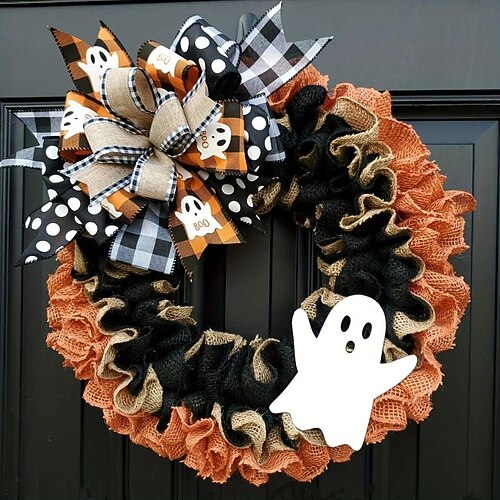 Geister-Halloween-Kranz für die Haustür, Türkranz, Halloween-Festival-Feiertagskranz, Geisterkranz-Türdekoration
Geister-Halloween-Kranz für die Haustür, Türkranz, Halloween-Festival-Feiertagskranz, Geisterkranz-Türdekoration