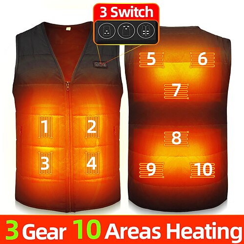Gilet chauffant 10 zones pour hommes et femmes, veste chauffante usb, gilet électrique auto-chauffant, gilet pour mari, vêtements thermiques lavables, col en v
Gilet chauffant 10 zones pour hommes et femmes, veste chauffante usb, gilet électrique auto-chauffant, gilet pour mari, vêtements thermiques lavables, col en v