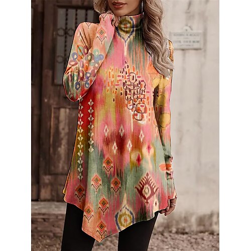 Mujer Camiseta Rojo Graphic Asimétrico Estampado Manga Larga Diario Fin de semana Moda Cuello Alto Ajuste regular Pintura Primavera Otoño
Mujer Camiseta Rojo Graphic Asimétrico Estampado Manga Larga Diario Fin de semana Moda Cuello Alto Ajuste regular Pintura Primavera Otoño