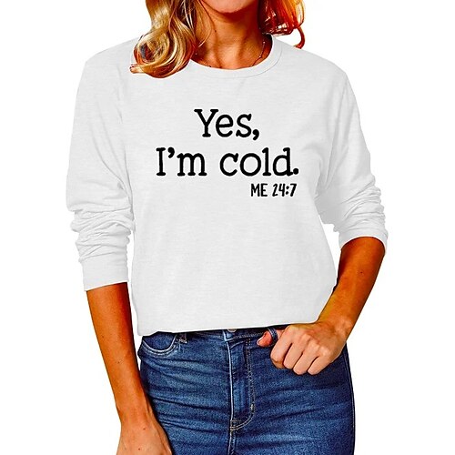 Mujer Camiseta Algodón Negro Blanco Amarillo Letra Estampado Manga Larga Diario Básico Escote Redondo Ajuste regular Primavera Otoño
Mujer Camiseta Algodón Negro Blanco Amarillo Letra Estampado Manga Larga Diario Básico Escote Redondo Ajuste regular Primavera Otoño