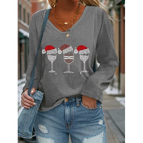 Damen T Shirt Weihnachts-Shirt Schwarz Blau Grün Hässliche Weihnachten Bedruckt Langarm Weihnachten Wochenende Modisch V Ausschnitt Regular Fit Farbe Frühling Herbst
Damen T Shirt Weihnachts-Shirt Schwarz Blau Grün Hässliche Weihnachten Bedruckt Langarm Weihnachten Wochenende Modisch V Ausschnitt Regular Fit Farbe Frühling Herbst