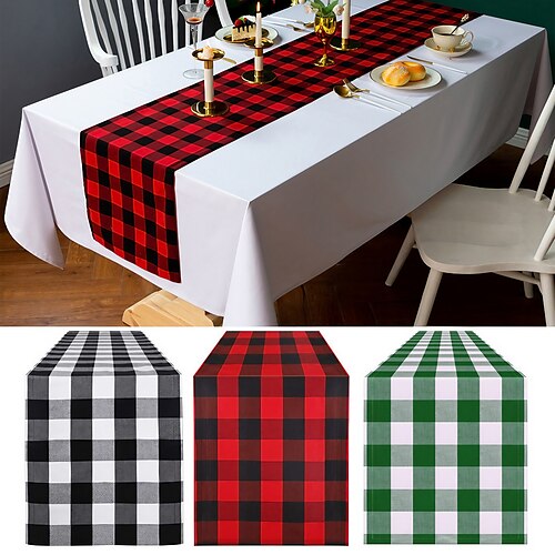 Camino de mesa de Navidad, camino de mesa a cuadros de búfalo rojo y negro, decoración de mesa de comedor de cocina de vacaciones de invierno de temporada para decoración de fiesta en el hogar al
Camino de mesa de Navidad, camino de mesa a cuadros de búfalo rojo y negro, decoración de mesa de comedor de cocina de vacaciones de invierno de temporada para decoración de fiesta en el hogar al