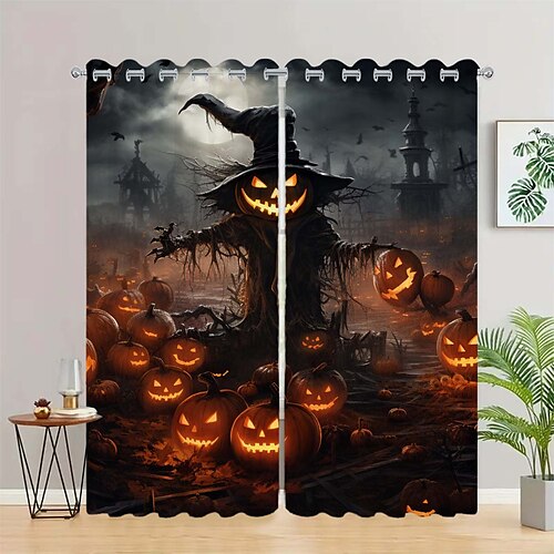 Halloween-Vorhang mit 2 Vorhängen, Ösenvorhang für Wohnzimmer, Schlafzimmer, Tür, Küche, Fenster, thermisch isolierte Raumverdunkelung
Halloween-Vorhang mit 2 Vorhängen, Ösenvorhang für Wohnzimmer, Schlafzimmer, Tür, Küche, Fenster, thermisch isolierte Raumverdunkelung
