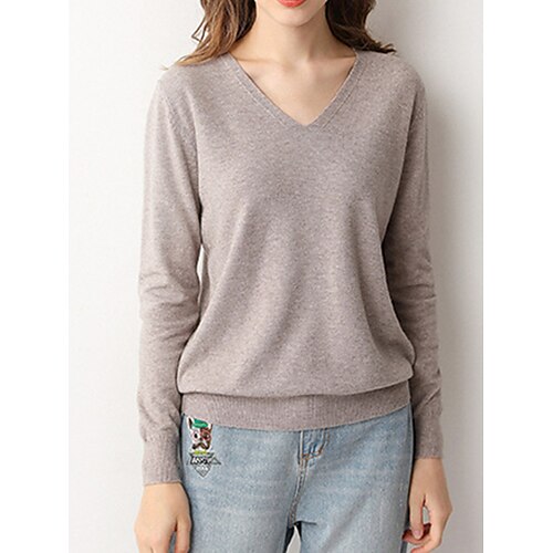 Damen Pullover Strickwaren Gerippt Stricken Standard Dünn Feste Farbe V Ausschnitt Stilvoll Brautkleider schlicht Täglich Ausgehen Herbst Winter Schwarz Rosa Kamel S
Damen Pullover Strickwaren Gerippt Stricken Standard Dünn Feste Farbe V Ausschnitt Stilvoll Brautkleider schlicht Täglich Ausgehen Herbst Winter Schwarz Rosa Kamel S