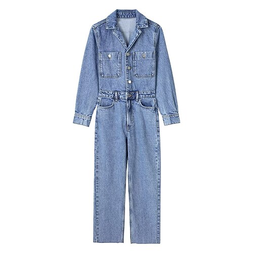 Combinaison Femme Bouton Poche Couleur unie Col de Chemise Vêtement de rue Plein Air du quotidien Standard manche longue Bleu XS Automne
Combinaison Femme Bouton Poche Couleur unie Col de Chemise Vêtement de rue Plein Air du quotidien Standard manche longue Bleu XS Automne