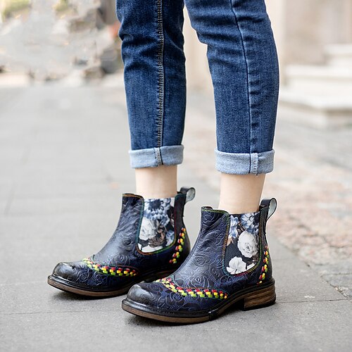Mujer Botas Botas de Combate Botines Botines Zapatos hechos a mano Diario Botines Botines Cremallera Tacón Cuadrado Dedo redondo Vintage Casual Confort Piel de Oveja Cremallera Floral Azul
Mujer Botas Botas de Combate Botines Botines Zapatos hechos a mano Diario Botines Botines Cremallera Tacón Cuadrado Dedo redondo Vintage Casual Confort Piel de Oveja Cremallera Floral Azul