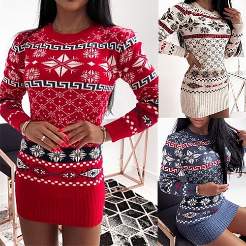 Mujer Suéter navideño feo Vestido de suéter Puente Estriado Tejer Largo Retazos Geométrico Cuello Barco Elegante Casual Navidad Diario Otoño Invierno Rojo Azul Piscina S M L
Mujer Suéter navideño feo Vestido de suéter Puente Estriado Tejer Largo Retazos Geométrico Cuello Barco Elegante Casual Navidad Diario Otoño Invierno Rojo Azul Piscina S M L
