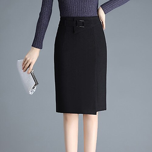 Mujer Falda Lápices Hasta la Rodilla Poliéster Negro Gris Faldas Otoño invierno Puntas abiertas Cinturón Incluido Moda Elegante Oficina / Carrera Diario M L XL
Mujer Falda Lápices Hasta la Rodilla Poliéster Negro Gris Faldas Otoño invierno Puntas abiertas Cinturón Incluido Moda Elegante Oficina / Carrera Diario M L XL