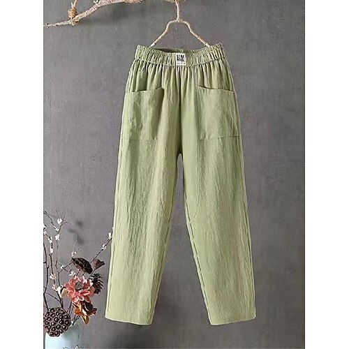 Mulheres Calças de linho chinês Calças Cropped Mimolet Algodão E Linho Bolsos Micro-Elástica Cintura Alta Férias Roupa de rua Natal Rua Preto Branco S M Inverno Outono
Mulheres Calças de linho chinês Calças Cropped Mimolet Algodão E Linho Bolsos Micro-Elástica Cintura Alta Férias Roupa de rua Natal Rua Preto Branco S M Inverno Outono