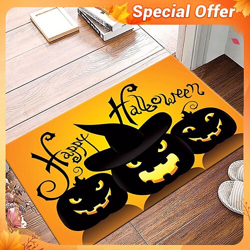 Halloween Floor Mat, Clown Pumpkin Festival Floor Mat, Bathroom Water Absorbent Non slip Foot Mat, 3D Outdoor Entrance Mat
Halloween Floor Mat, Clown Pumpkin Festival Floor Mat, Bathroom Water Absorbent Non slip Foot Mat, 3D Outdoor Entrance Mat