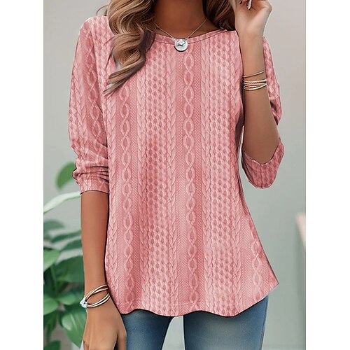 Mujer Camiseta Rosa Plano Manga Larga Diario Fin de semana Moda Escote Redondo Ajuste regular Primavera Otoño
Mujer Camiseta Rosa Plano Manga Larga Diario Fin de semana Moda Escote Redondo Ajuste regular Primavera Otoño