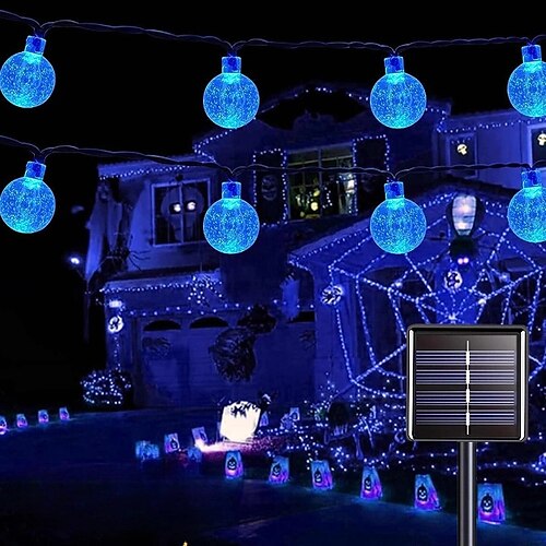 1pc 39ft 100 Big Bulb Solar Crystal Ball, Bubble Light String, Waterproof Solar Outdoor Light Strip, 8 Lighting Modes, Halloween Decorations Lights Outdoor For Garden, Camping, Party Independence Day
1pc 39ft 100 Big Bulb Solar Crystal Ball, Bubble Light String, Waterproof Solar Outdoor Light Strip, 8 Lighting Modes, Halloween Decorations Lights Outdoor For Garden, Camping, Party Independence Day