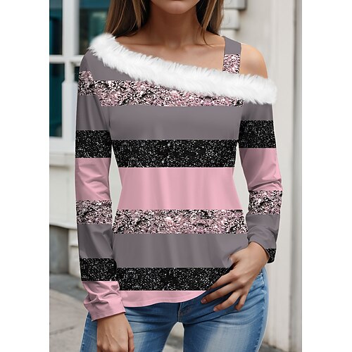 Damen T Shirt Gelb Rosa Blau Farbblock Bedruckt Langarm Täglich Wochenende Modisch Diagonaler Hals Regular Fit Farbe Frühling Herbst
Damen T Shirt Gelb Rosa Blau Farbblock Bedruckt Langarm Täglich Wochenende Modisch Diagonaler Hals Regular Fit Farbe Frühling Herbst