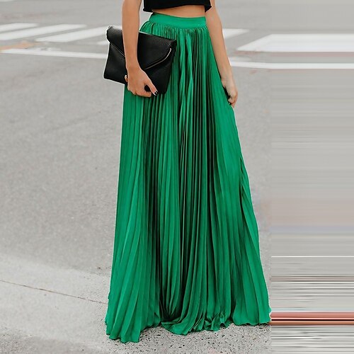 Women's Skirt A Line Maxi Polyester Black Pink Red Green Skirts Winter Ruched High Waist Fashion Elegant Street Daily S M L
Women's Skirt A Line Maxi Polyester Black Pink Red Green Skirts Winter Ruched High Waist Fashion Elegant Street Daily S M L