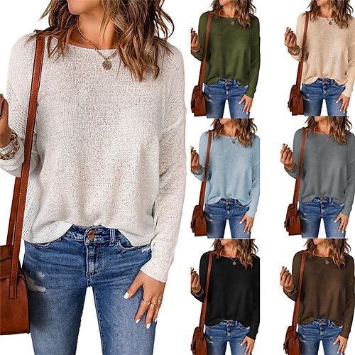 Mujer Suéter de punto Puente Estriado Tejer Regular Ahuecado Color sólido Cuello Barco Elegante Casual Exterior Diario Otoño Invierno Negro Blanco S M L
Mujer Suéter de punto Puente Estriado Tejer Regular Ahuecado Color sólido Cuello Barco Elegante Casual Exterior Diario Otoño Invierno Negro Blanco S M L