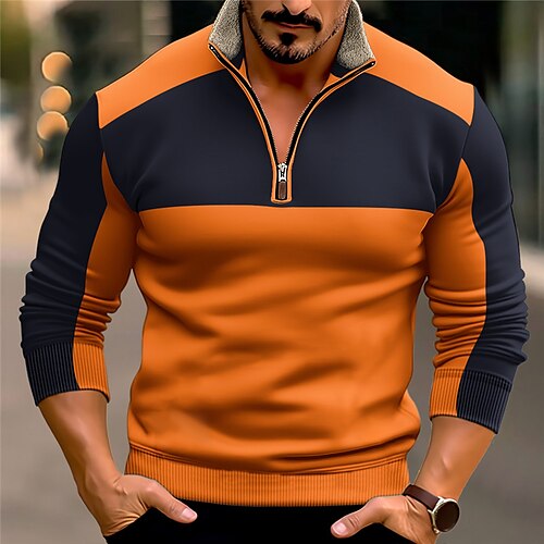 Homme Sweat shirt Sweat zippé Orange Marron Vert Gris Demi fermeture éclair Bloc de couleur Patchwork Sport Loisir du quotidien Vacances Vêtement de rue basique Décontractées Printemps Automne
Homme Sweat shirt Sweat zippé Orange Marron Vert Gris Demi fermeture éclair Bloc de couleur Patchwork Sport Loisir du quotidien Vacances Vêtement de rue basique Décontractées Printemps Automne