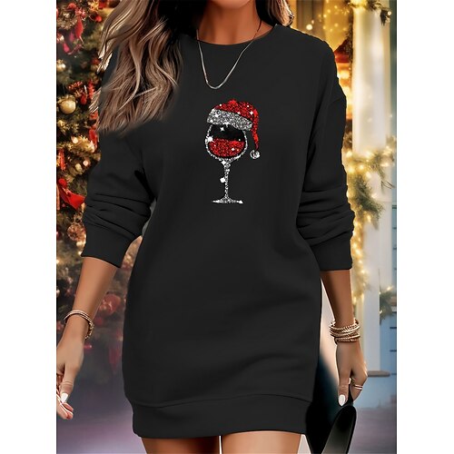 Tenue décontractée Robe sweat Robe d'hiver Femme Bonnet de Noël Imprimer Col Ras du Cou Mode Vêtement de rue Extérieur Noël manche longue Ample Noir Gris Automne Hiver S M L XL XXL
Tenue décontractée Robe sweat Robe d'hiver Femme Bonnet de Noël Imprimer Col Ras du Cou Mode Vêtement de rue Extérieur Noël manche longue Ample Noir Gris Automne Hiver S M L XL XXL