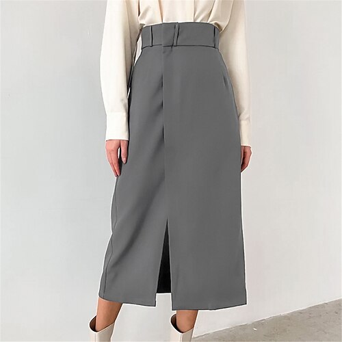 Damen Rock A-Linie Midi Polyester Schwarz Grau Röcke Herbst Winter Gespaltene Enden Modisch Elegant Strasse Täglich S M L
Damen Rock A-Linie Midi Polyester Schwarz Grau Röcke Herbst Winter Gespaltene Enden Modisch Elegant Strasse Täglich S M L