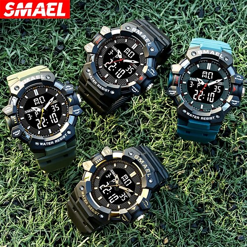 Smael numérique hommes montres militaires double temps étanche luxe top marque montre hommes sport led quartz analogique montres mâle
Smael numérique hommes montres militaires double temps étanche luxe top marque montre hommes sport led quartz analogique montres mâle