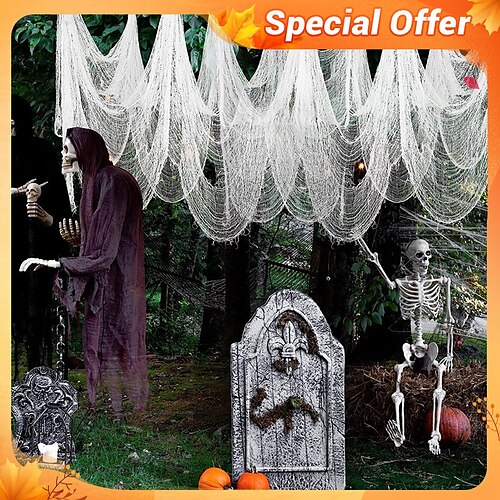 

Halloween Gauze Creepy Cloth Black Netting Spider Web Decor Halloween Horror House Party Decoration