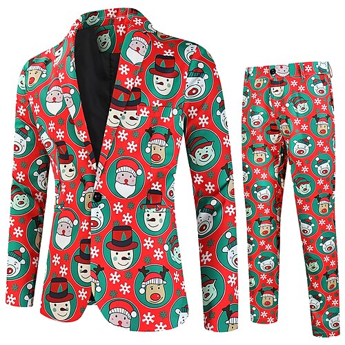Costume Homme Noël Ensemble 2 pièces Rouge Imprimé Coupe Sur-Mesure Droit un bouton 2023
Costume Homme Noël Ensemble 2 pièces Rouge Imprimé Coupe Sur-Mesure Droit un bouton 2023