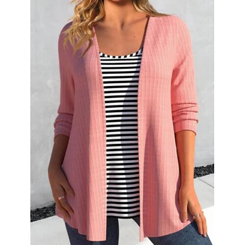 Mujer Camiseta sin mangas Blusa Trajes de 2 piezas Rosa A Rayas Manga Larga Trabajo Diario Escote Redondo Ajuste regular Primavera Otoño
Mujer Camiseta sin mangas Blusa Trajes de 2 piezas Rosa A Rayas Manga Larga Trabajo Diario Escote Redondo Ajuste regular Primavera Otoño