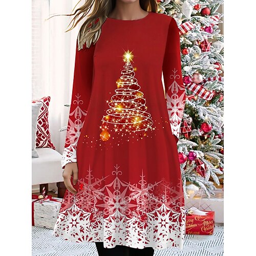 Tenue décontractée Robe de Noël Robe t-shirt Femme Arbre de Noël Bonnet de Noël Poche Imprimer Col Ras du Cou Mode Vêtement de rue Extérieur Noël manche longue Standard Vin Rouge Automne Hiver S M L
Tenue décontractée Robe de Noël Robe t-shirt Femme Arbre de Noël Bonnet de Noël Poche Imprimer Col Ras du Cou Mode Vêtement de rue Extérieur Noël manche longue Standard Vin Rouge Automne Hiver S M L