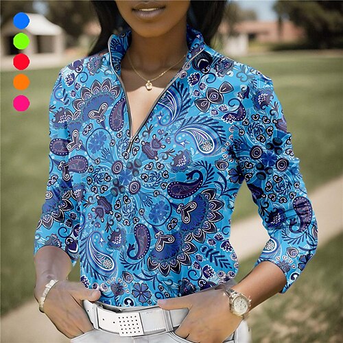 Mujer Camisas de polo Camiseta de golf Transpirable Secado rápido Dispersor de humedad Manga Larga Ropa de golf ropa de golf Ajuste regular Cremallera Cuello alto Impreso Primavera Otoño Tenis Golf
Mujer Camisas de polo Camiseta de golf Transpirable Secado rápido Dispersor de humedad Manga Larga Ropa de golf ropa de golf Ajuste regular Cremallera Cuello alto Impreso Primavera Otoño Tenis Golf