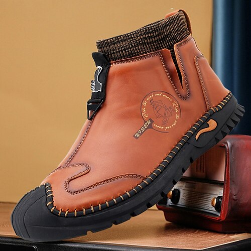 Homens Botas Retro sapatos feitos à mão Botas marrons Caminhada Casual Diário Couro Confortável Botas / Botins Mocassim Vermelho Escuro Preto Amarelo Primavera Outono
Homens Botas Retro sapatos feitos à mão Botas marrons Caminhada Casual Diário Couro Confortável Botas / Botins Mocassim Vermelho Escuro Preto Amarelo Primavera Outono