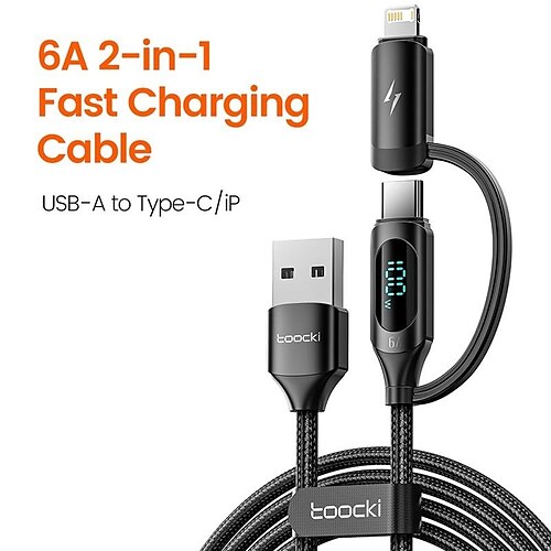 100w negro cable de datos de carga súper rápida con pantalla digital 2 en 1 de 1 metro
100w negro cable de datos de carga súper rápida con pantalla digital 2 en 1 de 1 metro