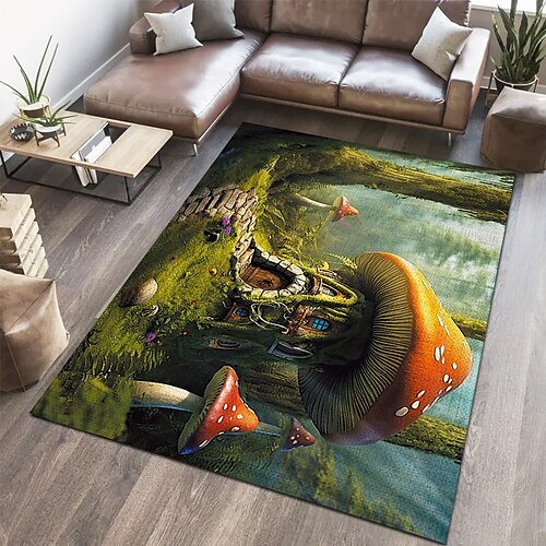 Fantasy-Pilz-Bodenmatte, Teppich, schwarzer Teppich, Illusions-Flanell-Teppiche, ultraweicher, rutschfester Teppich für die Raumdekoration
Fantasy-Pilz-Bodenmatte, Teppich, schwarzer Teppich, Illusions-Flanell-Teppiche, ultraweicher, rutschfester Teppich für die Raumdekoration