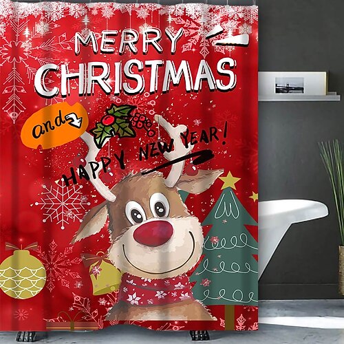 Christmas Shower Curtain with Hooks Bathroom Decor Waterproof Fabric Shower Curtain Set with12 Pack Plastic Hooks
Christmas Shower Curtain with Hooks Bathroom Decor Waterproof Fabric Shower Curtain Set with12 Pack Plastic Hooks