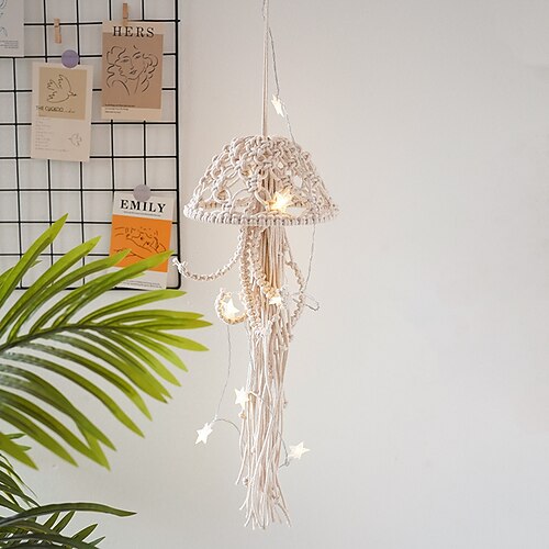 Decoraciones colgantes tejidas con cuerda de algodón hechas a mano de estilo nórdico con decoraciones colgantes de aire creativas en forma de medusa para habitación de niños
Decoraciones colgantes tejidas con cuerda de algodón hechas a mano de estilo nórdico con decoraciones colgantes de aire creativas en forma de medusa para habitación de niños
