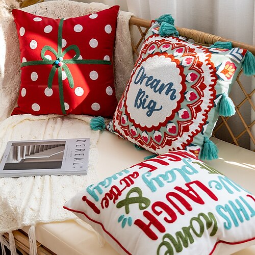 Funda de almohada bordada exquisita de algodón de alta calidad, regalo de Navidad, sala de estar, dormitorio, funda de cojín para sofá, hogar, oficina, moderna
Funda de almohada bordada exquisita de algodón de alta calidad, regalo de Navidad, sala de estar, dormitorio, funda de cojín para sofá, hogar, oficina, moderna
