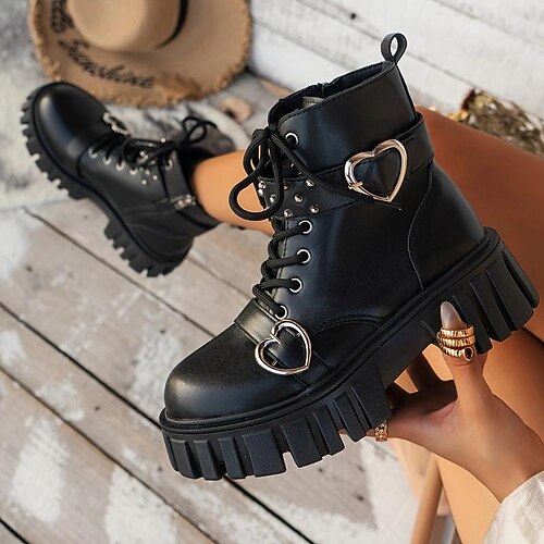 Damen Stiefel Plateaustiefel Springerstiefel Schuhe mit innerer Höhenerhöhung Party Outdoor Täglich Stiefeletten Stiefeletten Plattform Blockabsatz Runde Zehe Punk Modisch Gothic PU Schnürsenkel
Damen Stiefel Plateaustiefel Springerstiefel Schuhe mit innerer Höhenerhöhung Party Outdoor Täglich Stiefeletten Stiefeletten Plattform Blockabsatz Runde Zehe Punk Modisch Gothic PU Schnürsenkel