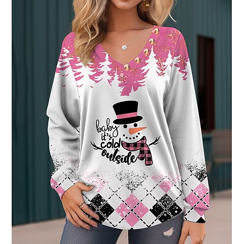 Mujer Pull-over Sudadera navideña Ropa deportiva Festival Navidad Blanco Rosa Vino Plaid Muñeco de Nieve Navidad Casual Escote en Pico Manga Larga Top Microelástico Otoño invierno
Mujer Pull-over Sudadera navideña Ropa deportiva Festival Navidad Blanco Rosa Vino Plaid Muñeco de Nieve Navidad Casual Escote en Pico Manga Larga Top Microelástico Otoño invierno