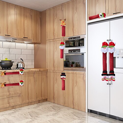 8 pçs natal boneco de neve papai noel alce geladeira aparelho maçaneta da porta pano cobre protetores ornamento de natal para férias cozinha decoração de casa
8 pçs natal boneco de neve papai noel alce geladeira aparelho maçaneta da porta pano cobre protetores ornamento de natal para férias cozinha decoração de casa