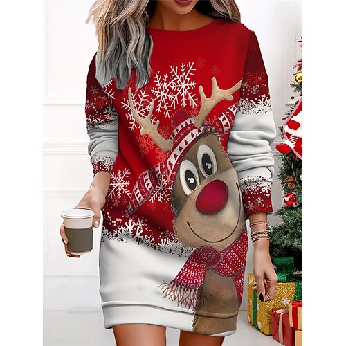 Women's Christmas Casual Dress Sweatshirt Dress Mini Dress Warm Fashion Outdoor Vacation Crew Neck Print Santa Claus hat Loose Fit ArmyGreen Black White S M L XL XXL
Women's Christmas Casual Dress Sweatshirt Dress Mini Dress Warm Fashion Outdoor Vacation Crew Neck Print Santa Claus hat Loose Fit ArmyGreen Black White S M L XL XXL